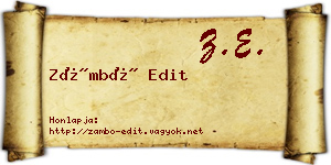 Zámbó Edit névjegykártya