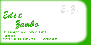 edit zambo business card